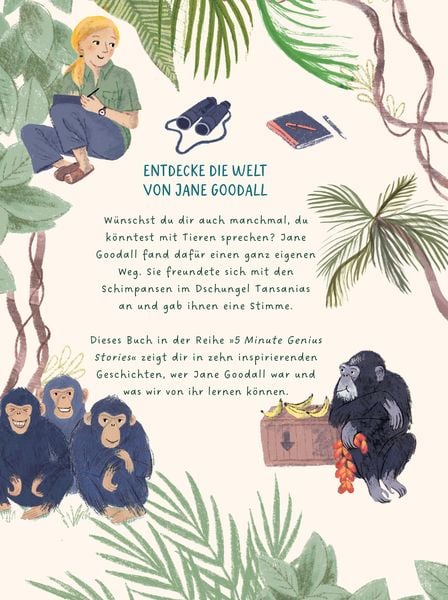 Produktbild: Jane Goodall &ndash; 5 Minute Genius Stories (Deutsche Ausgabe)