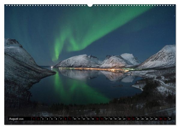Produktbild: Aurora borealis - Magische Polarlichtn&auml;chte in Island und Norwegen (Wandkalender 2026 DIN A2 quer), CALVENDO Monatskalender