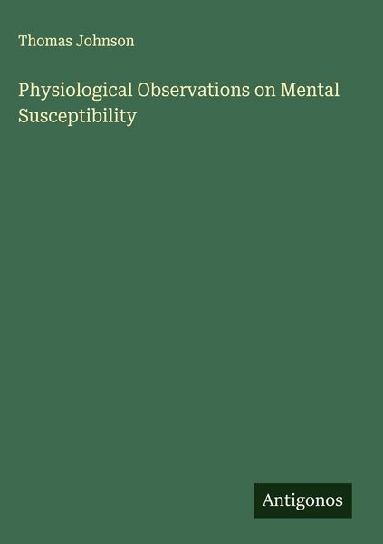 Produktbild: Physiological Observations on Mental Susceptibility