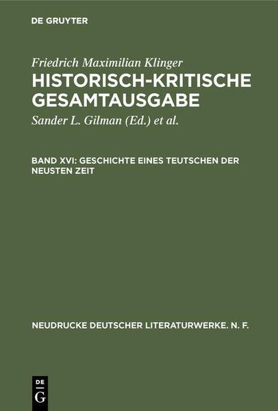 Produktbild: Geschichte eines Teutschen der neusten Zeit