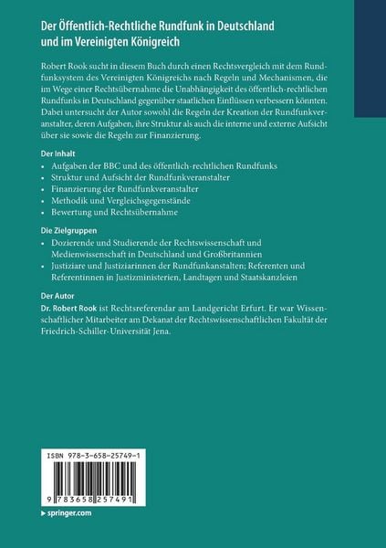 Produktbild: Der &Ouml;ffentlich-Rechtliche Rundfunk in Deutschland und im Vereinigten K&ouml;nigreich