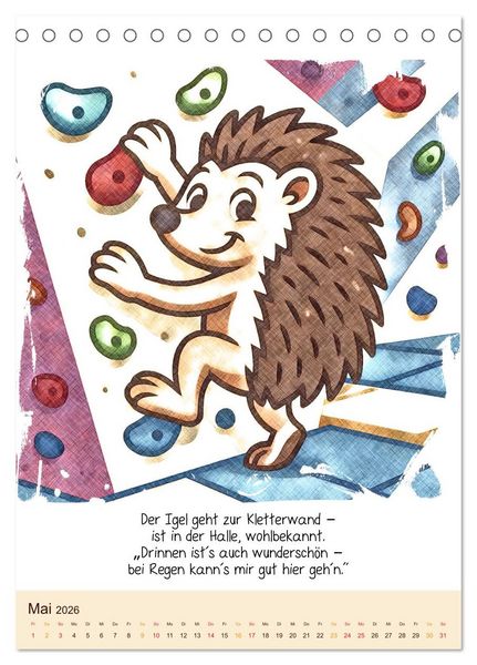 Produktbild: Tierisch hoch hinaus: Von A bis Z durchs Kletterabenteuer! - Der Kalender zum Kinderbuch (Tischkalender 2026 DIN A5 hoch), CALVENDO Monatskalender