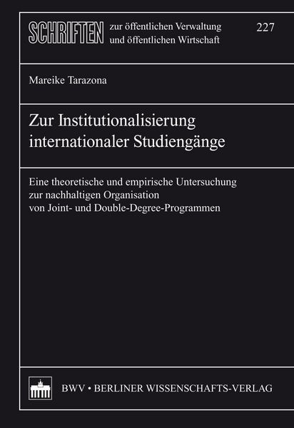 Produktbild: Zur Institutionalisierung internationaler Studieng&auml;nge