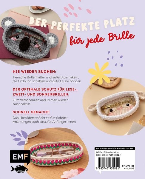 Produktbild: Brillies h&auml;keln: Niedliche Amigurumi-Brillenhalter | F&uuml;r Lese- und Sonnenbrillen