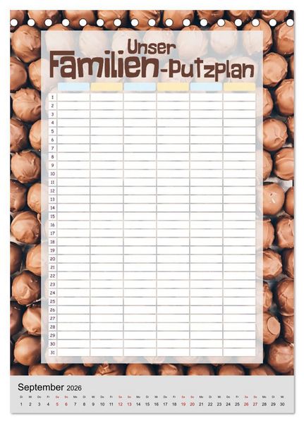 Produktbild: Unser Familien-Putzplan & Kalender 2026 (Tischkalender 2026 DIN A5 hoch), CALVENDO Monatskalender