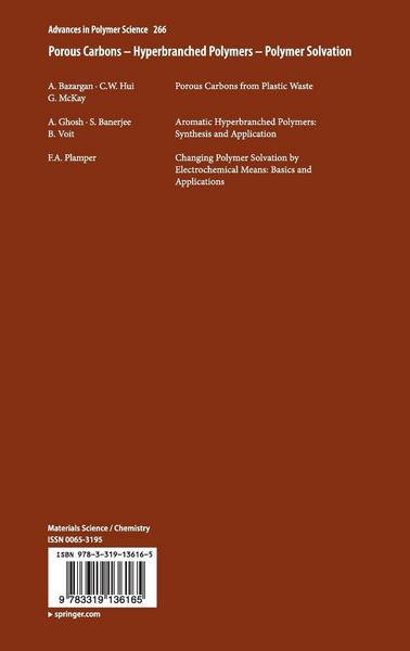 Produktbild: Porous Carbons &ndash; Hyperbranched Polymers &ndash; Polymer Solvation