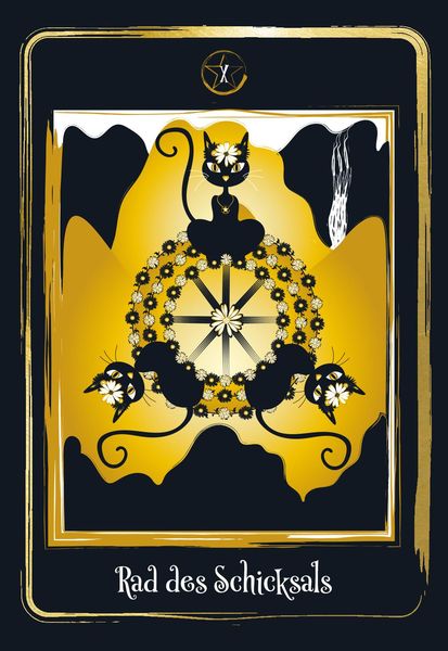 Produktbild: Golden Black Cat Tarot - Hochwertige St&uuml;lpdeckelschachtel mit Goldfolie