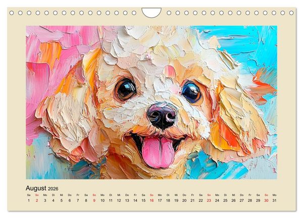 Produktbild: Hundegesichter im &Ouml;lgem&auml;lde-Stil. Liebliche Vierbeiner erfreuen das Herz! (Wandkalender 2026 DIN A4 quer), CALVENDO Monatskalender