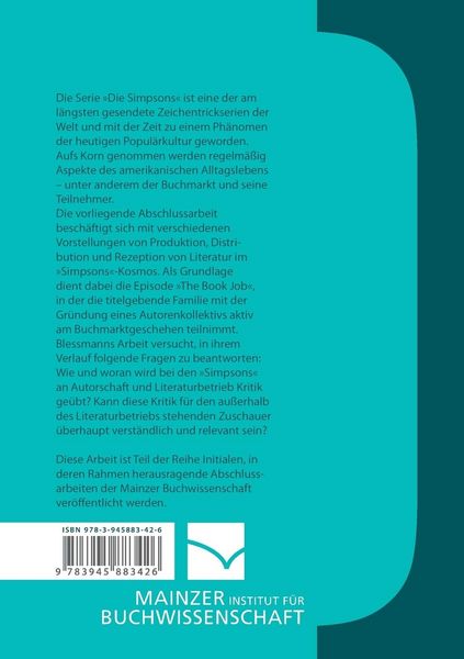 Produktbild: Kritik an Autorschaft und Literaturbetrieb am Beispiel ausgew&auml;hlter Episoden der Serie 'Die Simpsons'