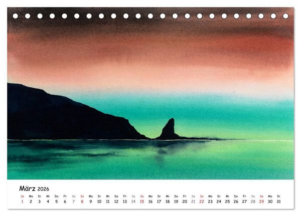 Produktbild: Landschaft in Aquarellfarbe (Tischkalender 2026 DIN A5 quer), CALVENDO Monatskalender