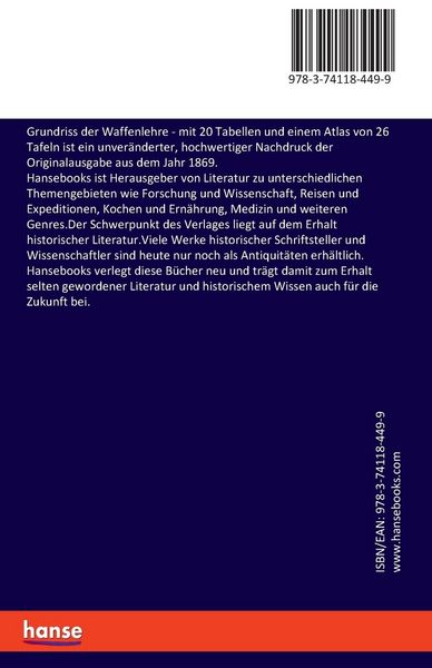 Produktbild: Grundriss der Waffenlehre