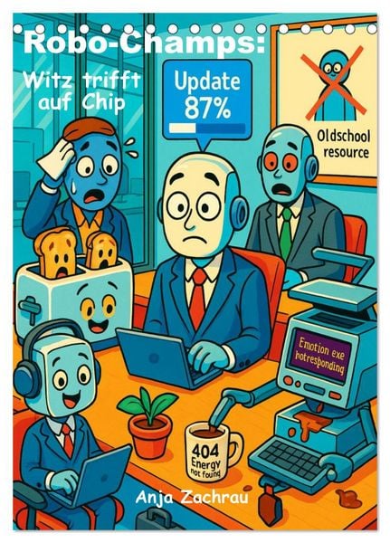 Robo-Champs: Witz trifft auf Chip (Tischkalender 2026 DIN A5 hoch), CALVENDO Monatskalender