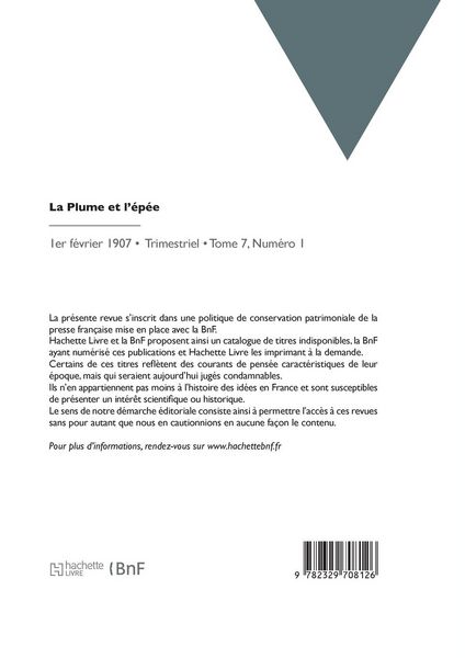 Produktbild: La Plume et l'&eacute;p&eacute;e