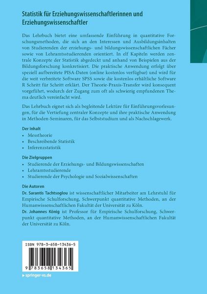 Produktbild: Statistik f&uuml;r Erziehungswissenschaftlerinnen und Erziehungswissenschaftler