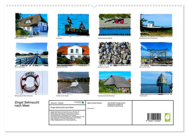 Produktbild: Zingst Sehnsucht nach Meer (hochwertiger Premium Wandkalender 2026 DIN A2 quer), Kunstdruck in Hochglanz