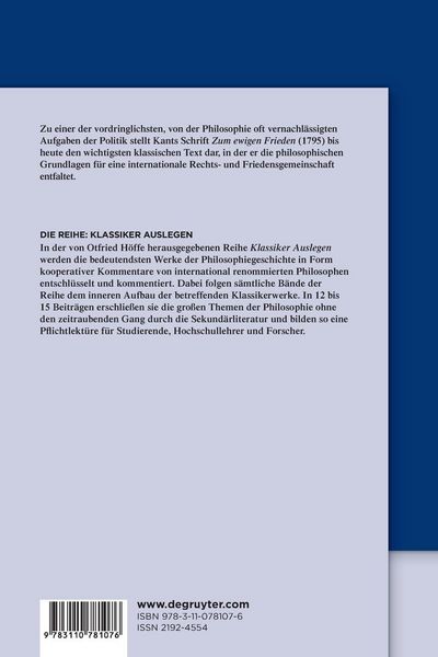 Produktbild: Immanuel Kant: Zum ewigen Frieden