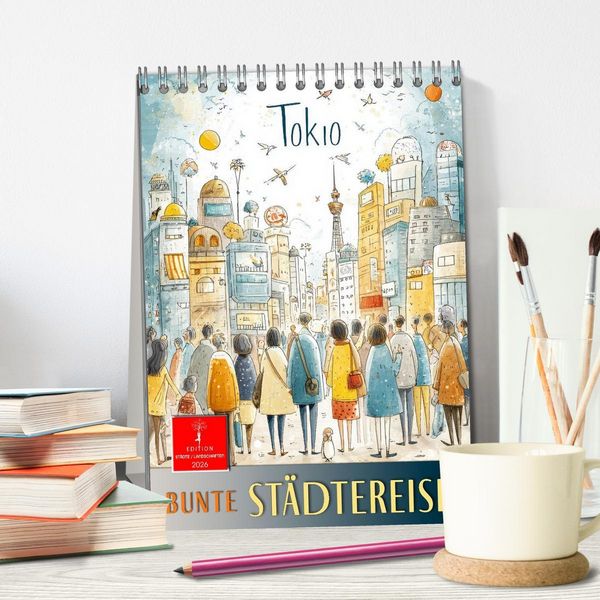 Produktbild: Bunte Weltreise (Tischkalender 2026 DIN A5 hoch), CALVENDO Monatskalender