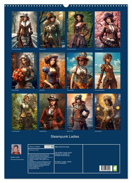 Produktbild: Steampunk Ladies (Wandkalender 2026 DIN A2 hoch), CALVENDO Monatskalender