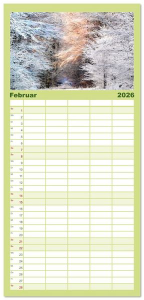 Produktbild: Familienplaner 2026 - Dreieich Natur Pur mit 5 Spalten (Wandkalender, 21 x 45 cm) CALVENDO