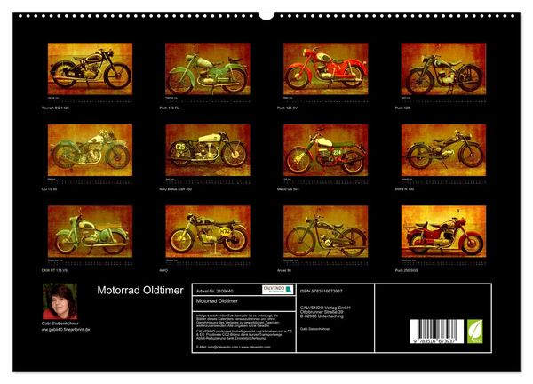 Produktbild: Motorrad Oldtimer (hochwertiger Premium Wandkalender 2026 DIN A2 quer), Kunstdruck in Hochglanz