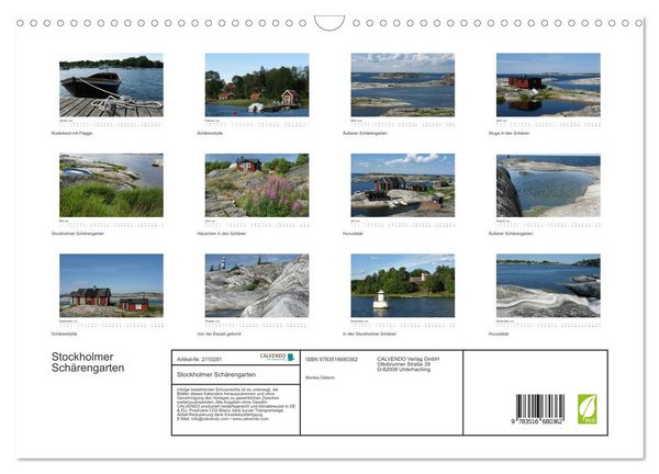 Produktbild: Stockholmer Sch&auml;rengarten (Wandkalender 2026 DIN A3 quer), CALVENDO Monatskalender