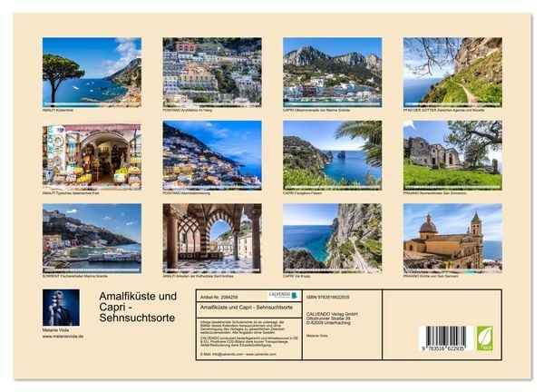 Produktbild: Amalfik&uuml;ste und Capri - Sehnsuchtsorte (hochwertiger Premium Wandkalender 2026 DIN A2 quer), Kunstdruck in Hochglanz
