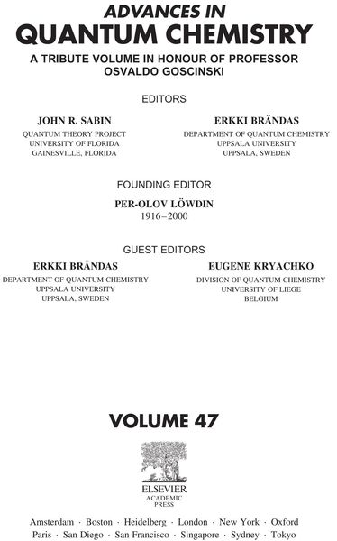 Produktbild: Advances in Quantum Chemistry