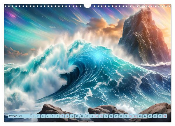 Produktbild: Vagues en col&egrave;re (Calendrier mural 2026 DIN A3 vertical), CALVENDO calendrier mensuel