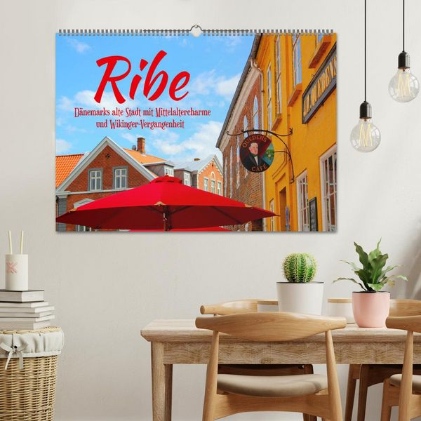 Produktbild: Ribe, D&auml;nemarks alte Stadt mit Mittelaltercharme und Wikinger-Vergangenheit (Wandkalender 2026 DIN A2 quer), CALVENDO Monatskalender