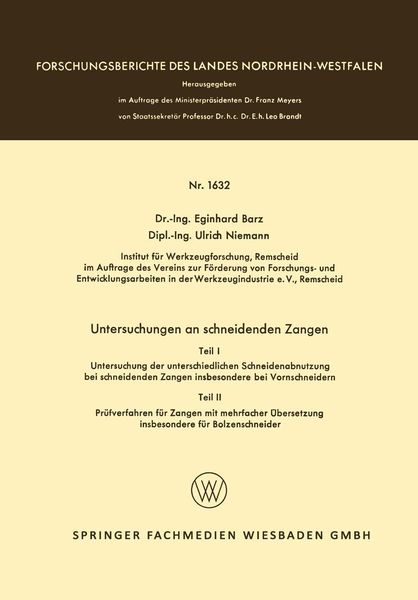 Produktbild: Untersuchungen an schneidenden Zangen