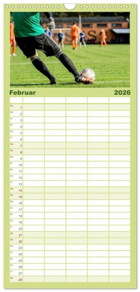 Produktbild: Familienplaner 2026 - Leidenschaft Fu&szlig;ball mit 5 Spalten (Wandkalender, 21 x 45 cm) CALVENDO