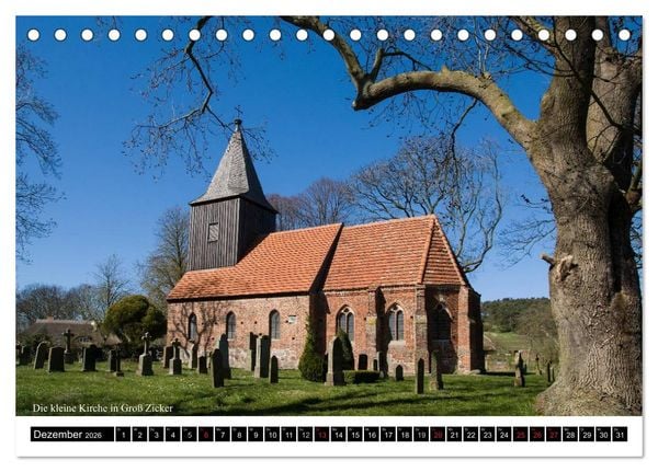 Produktbild: Dorfkirchen auf R&uuml;gen (Tischkalender 2026 DIN A5 quer), CALVENDO Monatskalender
