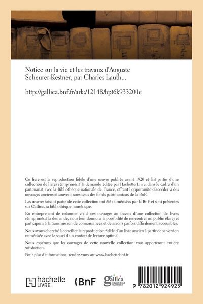 Produktbild: Notice sur la vie et les travaux d'Auguste Scheurer-Kestner