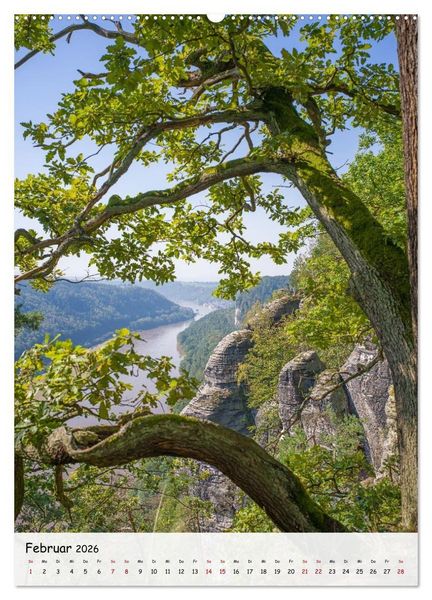 Produktbild: S&auml;chsische Schweiz - Unterwegs im sch&ouml;nen Elbsandsteingebirge (hochwertiger Premium Wandkalender 2026 DIN A2 hoch), Kunstdruck in Hochglanz