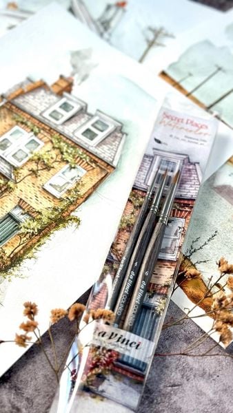 Produktbild: da Vinci Aquarellpinsel 3er Set: Secret Places Watercolor, Frau Bommel