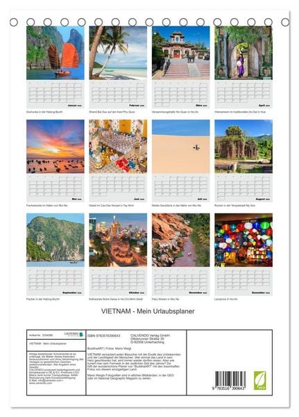 Produktbild: VIETNAM - Mein Urlaubsplaner (Tischkalender 2026 DIN A5 hoch), CALVENDO Monatskalender