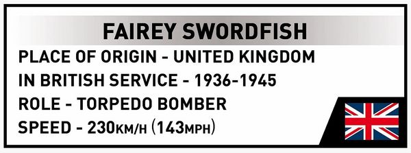 Produktbild: COBI Historical Collection 5770 - Fairey Swordfish, WWII, Bausatz 1:32, 806/2 Klemmbausteine