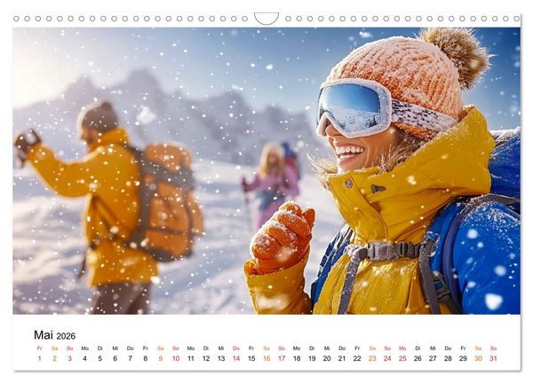 Produktbild: Unser Winter - Flocken, Fun und Freunde (Wandkalender 2026 DIN A3 quer), CALVENDO Monatskalender