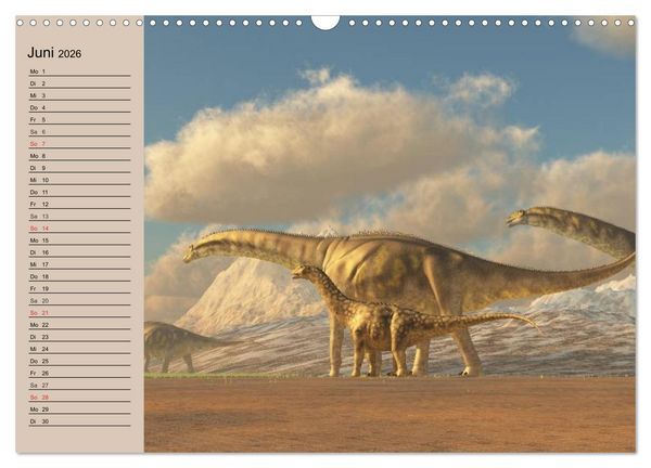 Produktbild: Dinosaurier. Urzeitliche Giganten (Wandkalender 2026 DIN A3 quer), CALVENDO Monatskalender