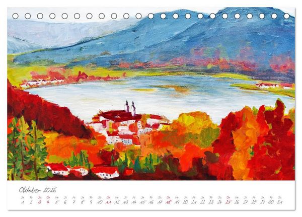 Produktbild: Oberbayerns Seen in Farbe - mit Pinsel und Farbe an den Ufern bayerischer Seen (Tischkalender 2026 DIN A5 quer), CALVENDO Monatskalender