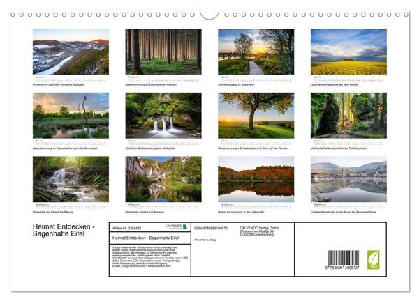 Produktbild: Heimat Entdecken - Sagenhafte Eifel (Wandkalender 2027 DIN A3 quer), CALVENDO Monatskalender