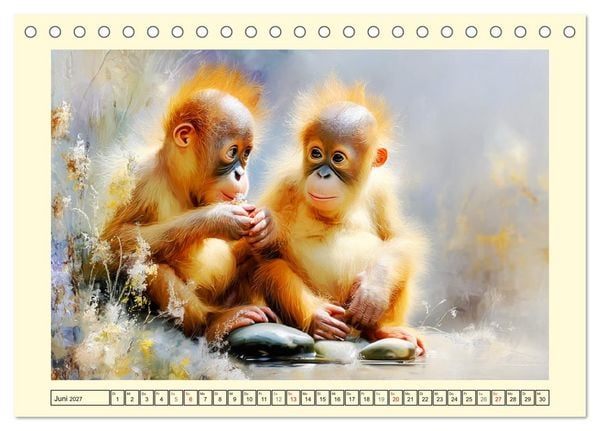 Produktbild: Orang-Utans. Verspielt und voller Lebensfreude (Tischkalender 2027 DIN A5 quer), CALVENDO Monatskalender