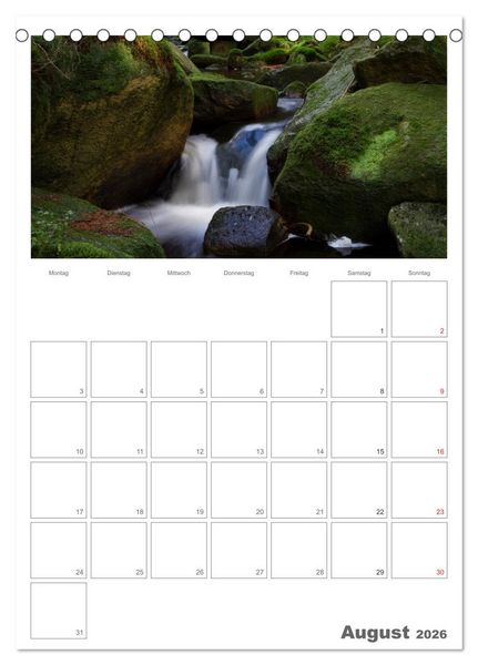 Produktbild: Harzer Wasserwelten (Tischkalender 2026 DIN A5 hoch), CALVENDO Monatskalender