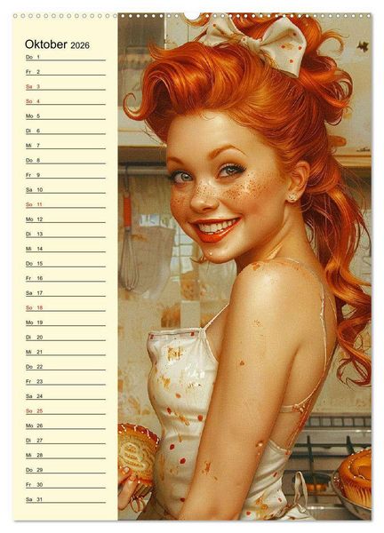 Produktbild: Schatz, ich hab gekocht! Sexy-lustige Pin-up-Girls in der K&uuml;che (hochwertiger Premium Wandkalender 2026 DIN A2 hoch), Kunstdruck in Hochglanz