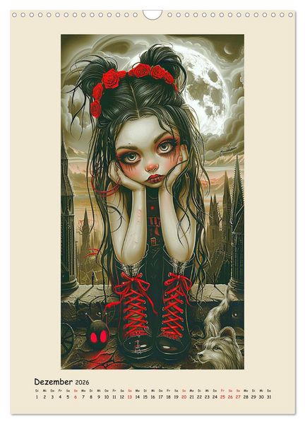Produktbild: Gothic-Girls. Bizzare Comic-Art (Wandkalender 2026 DIN A3 hoch), CALVENDO Monatskalender