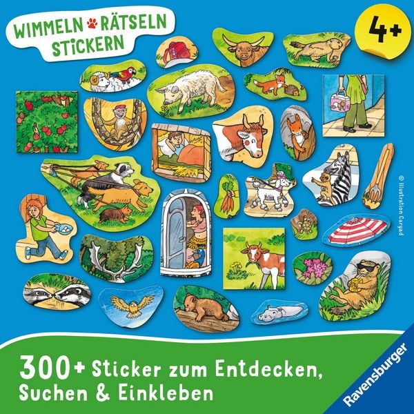 Produktbild: Wimmeln, R&auml;tseln, Stickern: Tiere