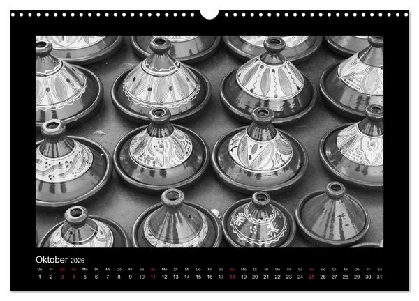 Produktbild: Marokko - Nostalgie in schwarz-weiss (Wandkalender 2026 DIN A3 quer), CALVENDO Monatskalender