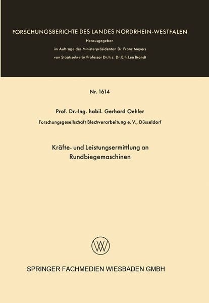 Produktbild: Kr&auml;fte- und Leistungsermittlung an Rundbiegemaschinen