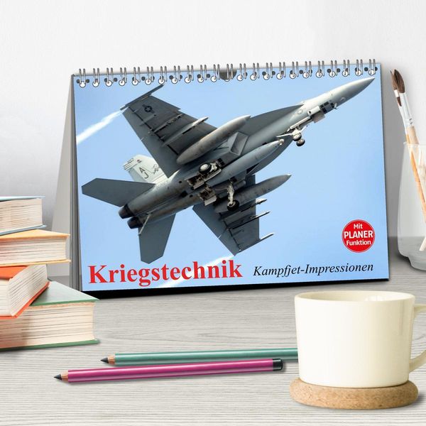 Produktbild: Kriegstechnik. Kampfjet-Impressionen (Tischkalender 2026 DIN A5 quer), CALVENDO Monatskalender