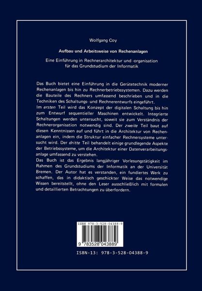 Produktbild: Aufbau und Arbeitsweise von Rechenanlagen